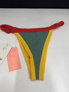 Parte inferior de bikini Maaji Lolita tiro alto pierna alta - verde eucalipto - grande - nueva - Imagen 1 de 18