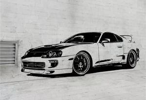 Toyota Supra 1994 (vorne) - Wandbild Aufkleber - Bild 1 von 1