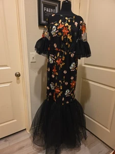 Abendkleid Größe 2X schwarz und mehrfarbig lang Meerjungfrauensaum - Bild 1 von 14