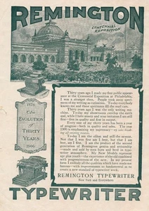 Anuncio de revista - 1906 - Máquinas de escribir Remington - Imagen 1 de 1