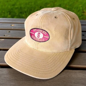 VTG 90s Stanford Cardinals Strapback Beige Tan Hat Mens Adjustable Football - Picture 1 of 9