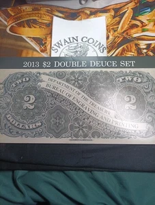 2013 $2 Double Deuce Set Federal Reserve Note San Francisco Kansas City UNC FRN - Picture 1 of 5