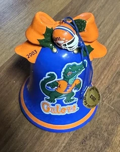 Campana de Navidad Danbury Mint 2003 Florida Gators adorno fútbol americano universitario con caja - Imagen 1 de 6