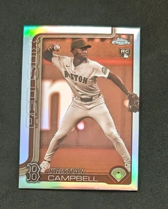 Tarjeta refractora sepia de novato cromada Kristian Campbell RC 2025 Topps #171 Red Sox - Imagen 1 de 2