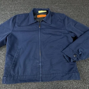 Vintage Durable Press Jacket Mens Medium Blue Workwear Quilted Lined USA Made - Picture 1 of 10