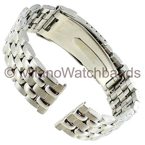 20mm Morellato Silver Tone Stainless Steel Folding Safety Clasp Watch Band - Picture 1 of 6