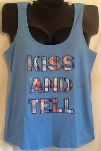 Cacique Schlaf Tank Shirt 100% Baumwolle blau Kiss and Tell Übergröße Lane Bryant - Bild 1 von 11