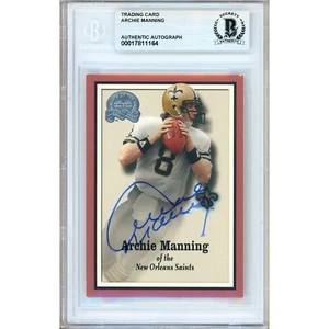 Archie Manning Firmado 2008 Grandes del Juego #72 Saints BAS Losa NFL Automático - Imagen 1 de 6