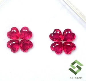 6x6 mm Natural Ruby Heart Shape Cut Lot 08 Pcs 8.02 CTS Calibrated Loose Gems GF - Picture 1 of 8