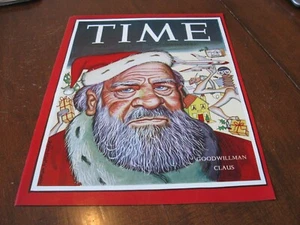 1960 Original CARTOON - TIME MAGAZINE Satire Cover w SANTA CLAUS CHRISTMAS See!! - Picture 1 of 2