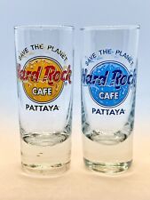 Hard Rock Cafe Pattaya Shot Glasses "Save The Planet" Earth & Water Marble Wave