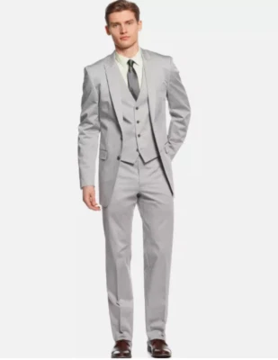 CALVIN KLEIN GREY SUIT 44S-37W 3 PCS - Image 1 of 4