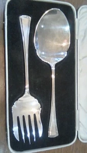 Vintage versilbertes W & GS elektrobeschichtetes Servierlöffel-Set - Bild 1 von 4