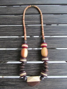 Collar Madera Años 80 De Colección 11" Negro y Tostado - Imagen 1 de 3