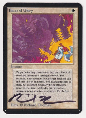 Signed Blaze of Glory MP Alpha Limited Artist Richard Thomas 1993 MTG Magic Rare - Image 1 of 2
