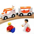 Magnetic Trains Cars Playset Wooden Train Ambulance B (with light and sound)