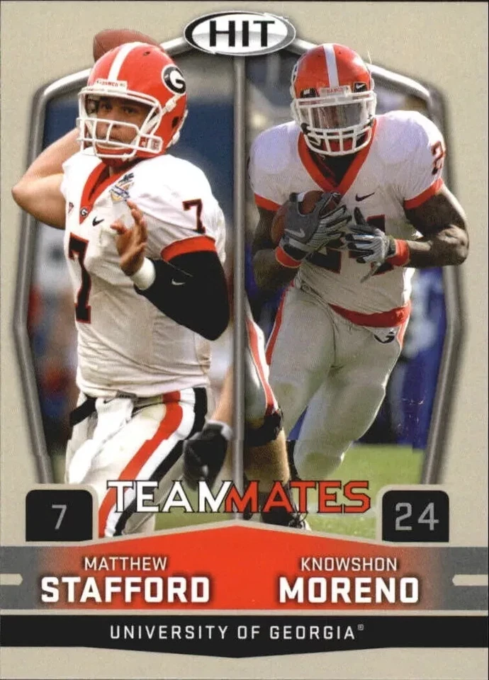 2009 SAGE HIT Matthew Stafford / Knowshon Moreno TM #56 Georgia Bulldogs - Image 1 of 1