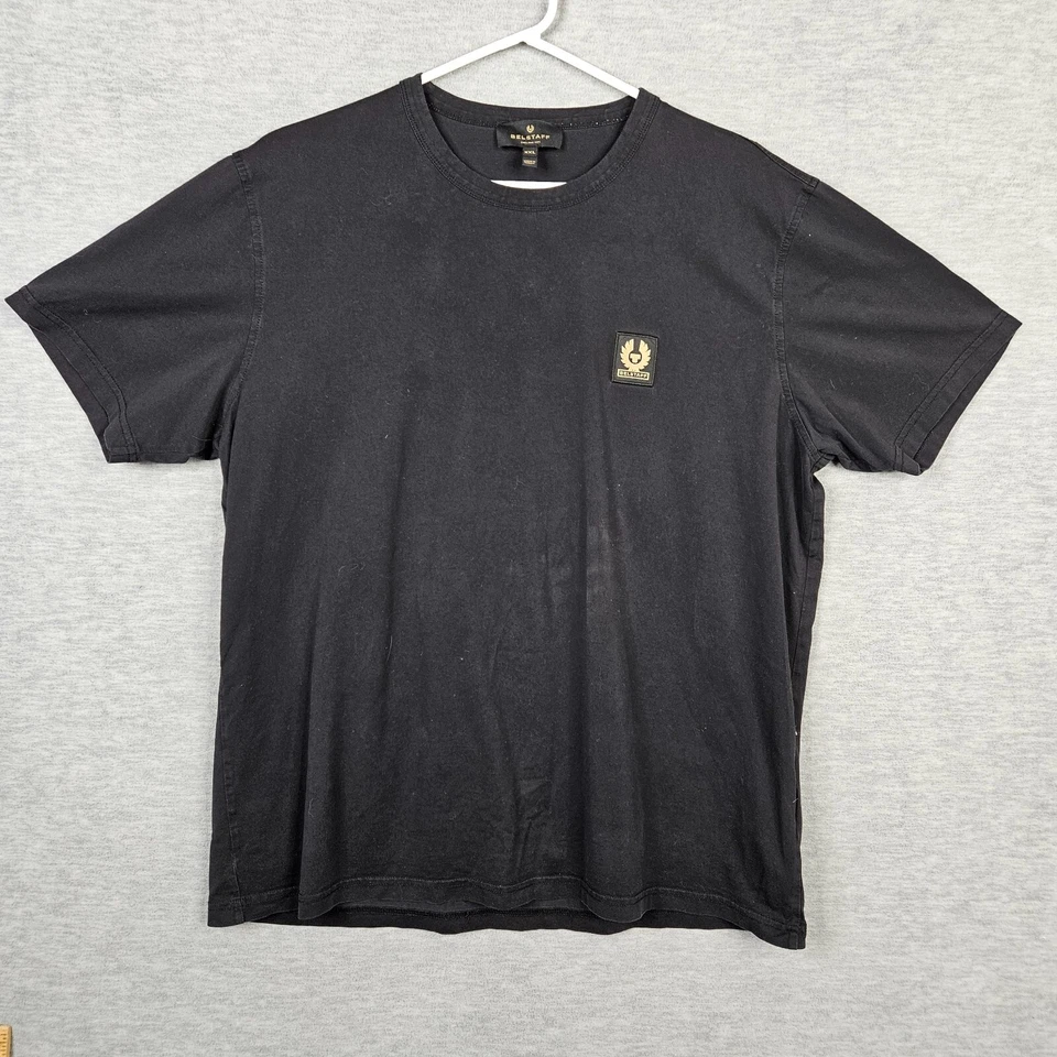 Camiseta Belstaff masculina gola redonda manga curta preta 100% algodão tamanho XXL - Imagem 1 de 4