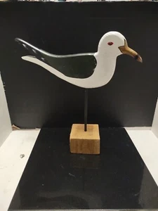 VTG Hand Carved Seagull Bird Statue Hand Painted Nautical Coastal". Beautiful  - Picture 1 of 12
