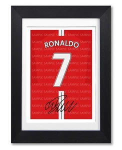 CRISTIANO RONALDO MAN UNITED UTD SIGNED POSTER PRINT FOTO AUTOGRAMM SHIRT GESCHENK - Bild 1 von 1