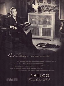 Print Ad Philco Radio 1946 Bing Crosby Full Page Large Magazine 10.5"x13.5" - Picture 1 of 1