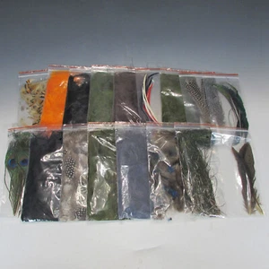 Fly Tying Materials - Bulk Plumage Starter Pack with 17 Varieties of Feather - Picture 1 of 11