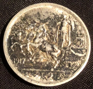 ITALIE - 2 LIRES ARGENT 1917 - SILVER - Imagen 1 de 5