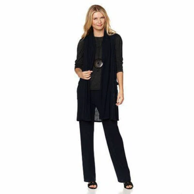 N NATORI Size L Getaway Knit Vest BLACK Foto 1 de 2