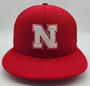 Nebraska Cornhuskers Red New Era 59Fifty Fitted Size 7 Hat Cap NWOT Huskers Back - Picture 1 of 7