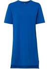 Shirtkleid mit Schriftzug am Rücken Gr 44/46 Azurblau Bedruckt Minikleid Neu