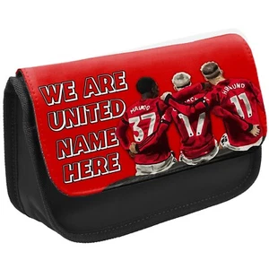 Mainoo Garnacho Hojlund Football Pencil Case Manchester Personalised Bag NLP82 - Picture 1 of 4