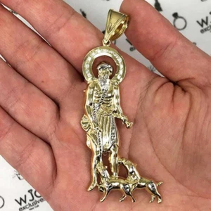 10K Real Gold Yellow Religious Saint Lazarus Pendant 3.3" - Picture 1 of 6