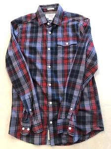 Penguin Shirt Men's Small Heritage Slim Fit Blue/Red Plaid Button Up - Picture 1 of 5