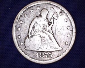 1875 S Seated Liberty Twenty Cent Piece 1,155,000 Minted #S139