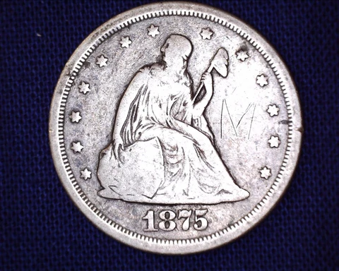 1875 S Seated Liberty Twenty Cent Piece 1,155,000 Minted #S139 Cover