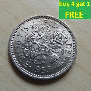 Elizabeth II Sixpence 6D Coins Choose your date 1953 - 1970 - Picture 1 of 55