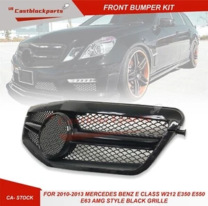 For 2010-2013 Mercedes Benz W212 E Class E350 E550 E63 Front Center Grille Black - Picture 1 of 4