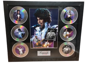 PRINCE MEMORABILIA FRAMED PICTURE PRESENTATION DISC SET LEGENDS OF MUSIC UK - Picture 1 of 8