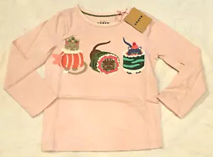Mini Boden Katze Sushi Applikation Shirt Rosa Neu mit Etikett Neu 5-6 - Bild 1 von 11