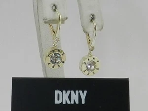 DKNY Crystal Logo Drop Earrings - Picture 1 of 4