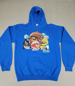 ANGRY BIRDS STAR WARS Youth Large Pullover Sweatshirt Hoodie Blue Pouch Pocket - Picture 1 of 8