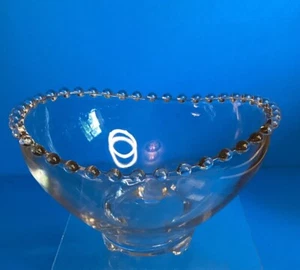 Imperial CANDLEWICK CRYSTAL*4 1/2" - 3 TOED NAPPY BOWL W/SMALL BEADS * #400/206 - Picture 1 of 7