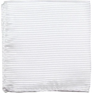 New polyester thin pin striped pocket square hankie handkerchief white formal - Picture 1 of 2