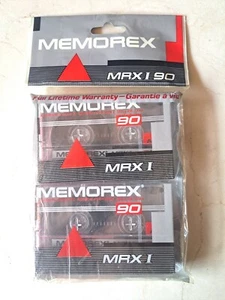 Memorex MRXI 90 Audio Premium Cassette Tape 2 Pack SEALED Vintage New Deadstock - Picture 1 of 4