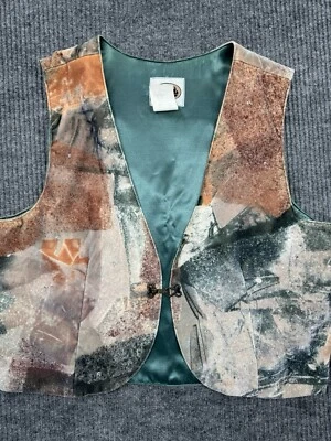 Chaleco Western Collection Para Mujer Grande Patrón Geométrico Azul Marrón Gancho EE. UU. DE COLECCIÓN Foto 1 de 4