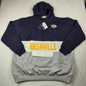 Fanatics Nashville Predators Quarter Zip Pullover Hoodie Men's Size 3XL Navy - Picture 1 of 8