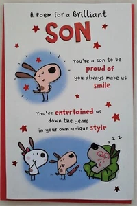 A Poem for Brilliant Son Happy Birthday greeting card 15x23cm - Picture 1 of 2