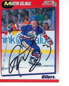MARTIN GELINAS SIGNED 1991-92 SCORE CANADIAN #159 - EDMONTON OILERS - Picture 1 of 1