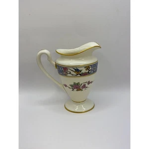 Vintage Lenox Ming timbro verde creamer uccellino floreale bordo oro perfette condizioni - Foto 1 di 7