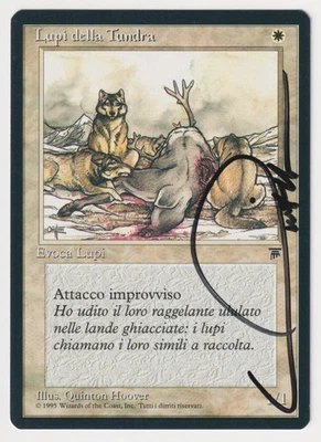 Signed Italian Tundra Wolves NM Legends Artist Quinton Hoover 1995 MTG Magic! - Image 1 of 2